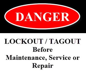 Lockout tagout warning work injury
